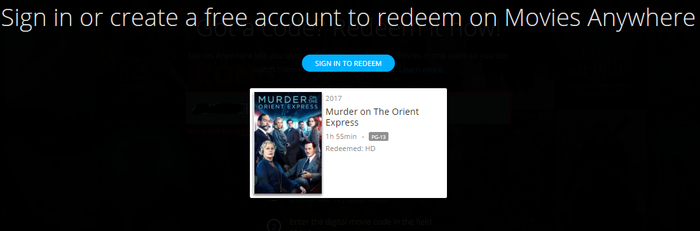 Murder on the Orient Express HD Digital Code (2017) (Redeems in Movies Anywhere; HDX Vudu Fandango at Home & HD iTunes Apple TV Transfer From Movies Anywhere)