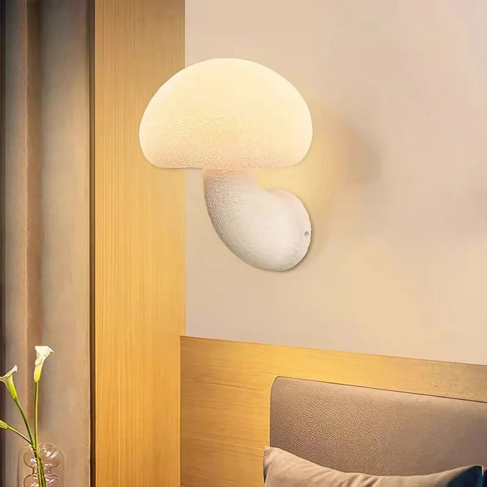 MushGlow Sculpted Resin Mushroom Wall Light