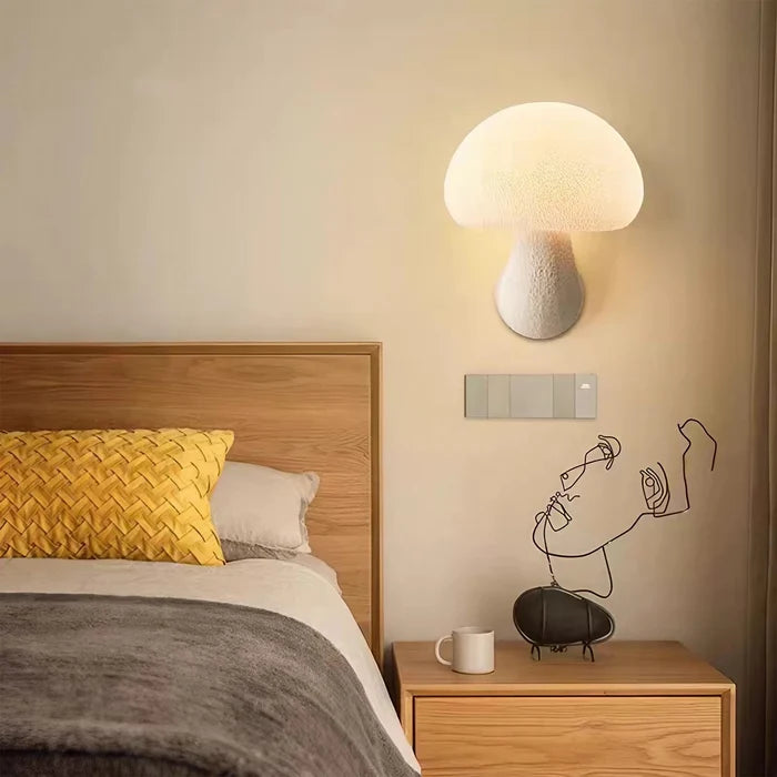 MushGlow Sculpted Resin Mushroom Wall Light