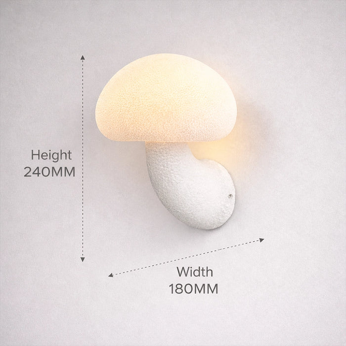 MushGlow Sculpted Resin Mushroom Wall Light