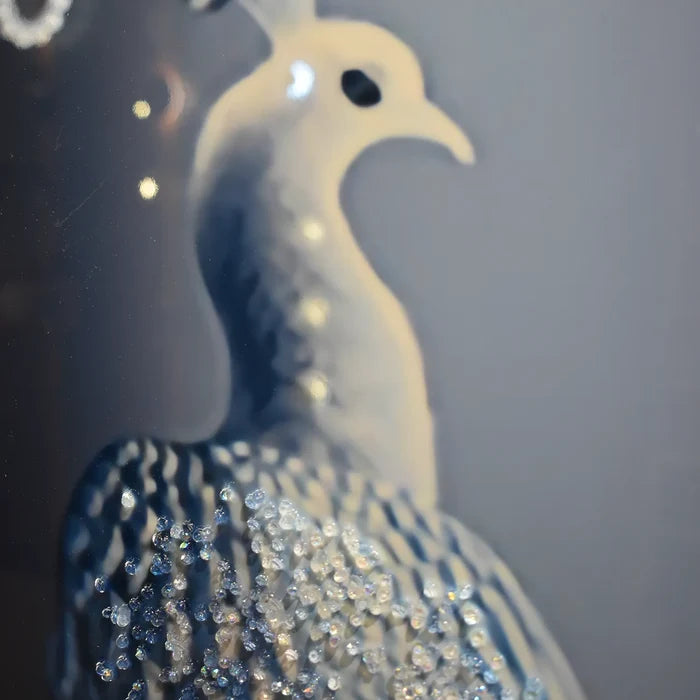 Mystic Azure Peacock - Elegant Avian Wall Art