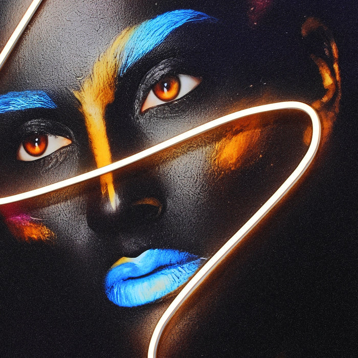 Neon Glow Portrait Wall Art