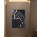 Neon Mirage Geometric Face Wall Art