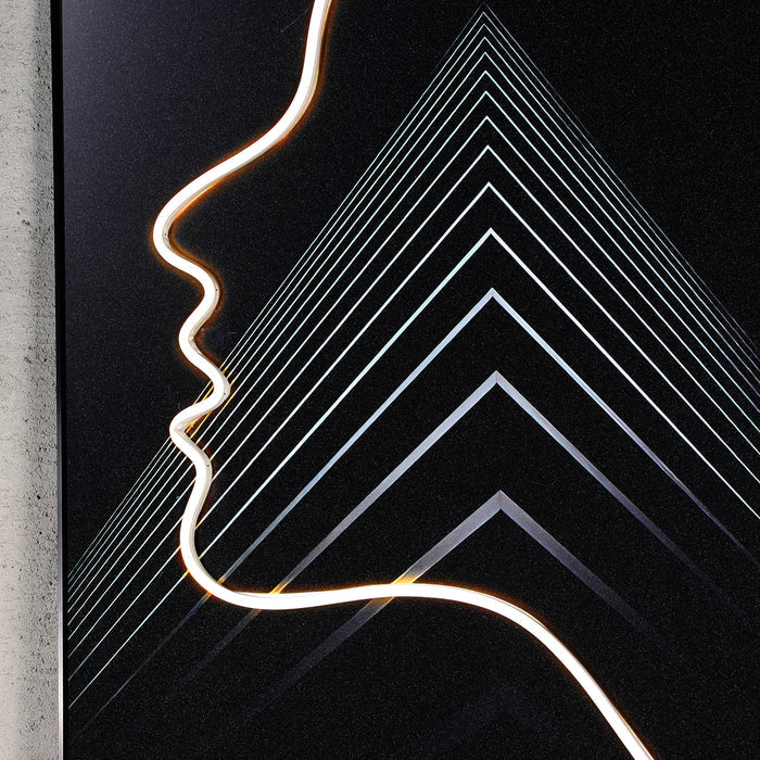 Neon Mirage Geometric Face Wall Art