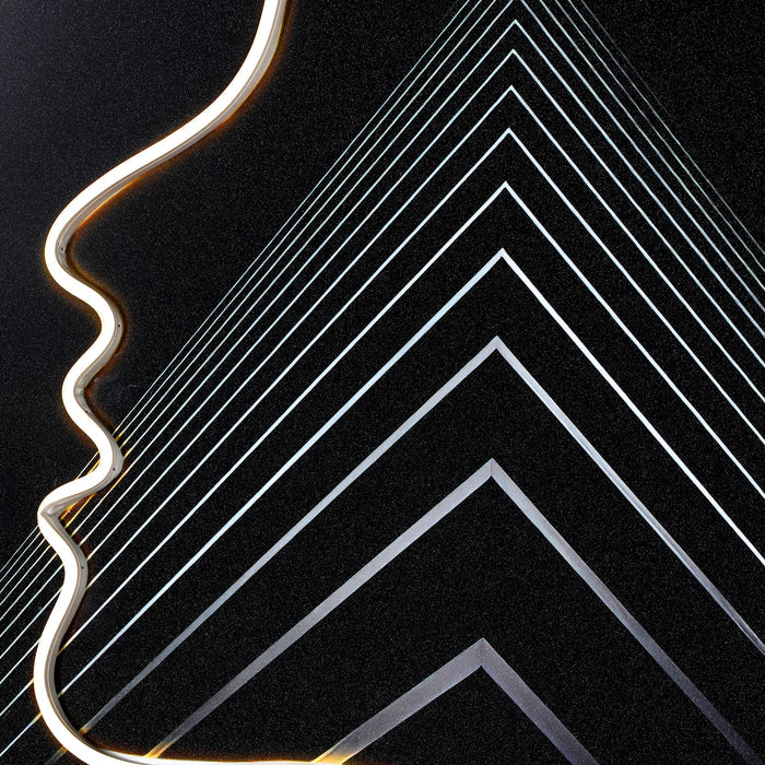 Neon Mirage Geometric Face Wall Art