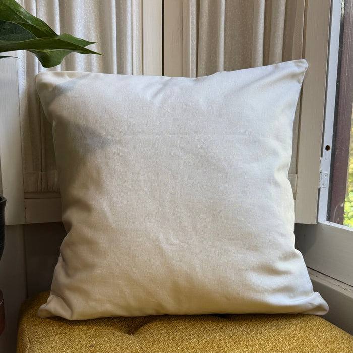 Neutral Winter Deer Embroidered Pillow Cover