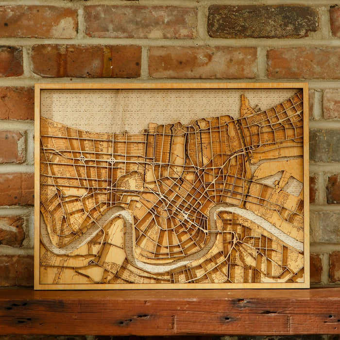 New Orleans Map Print by Catahoula Sign Co - 15"x20"