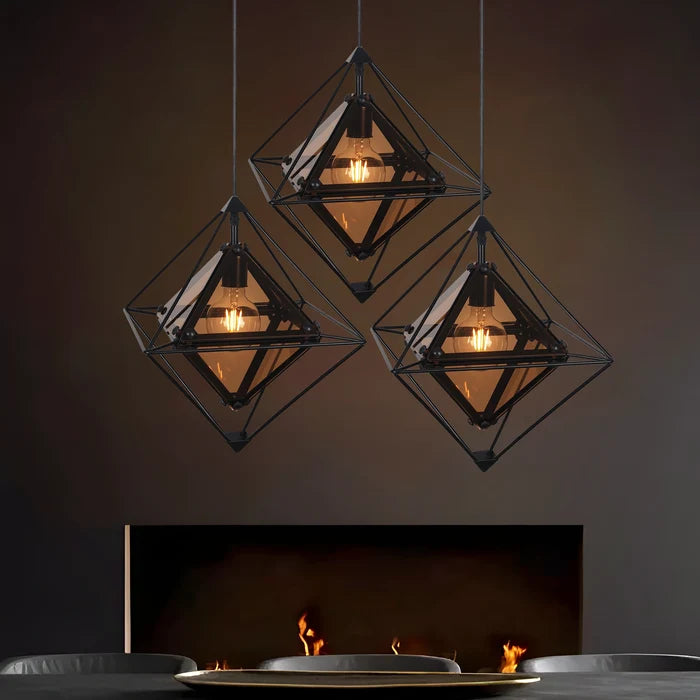 Nexus Cage - Contemporary Diamond Shaped Pendant Light