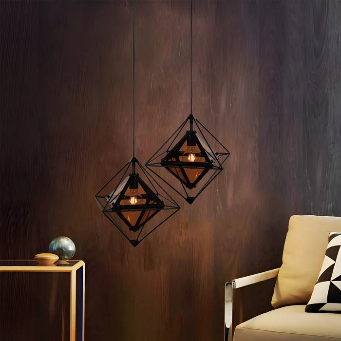 Nexus Cage - Contemporary Diamond Shaped Pendant Light