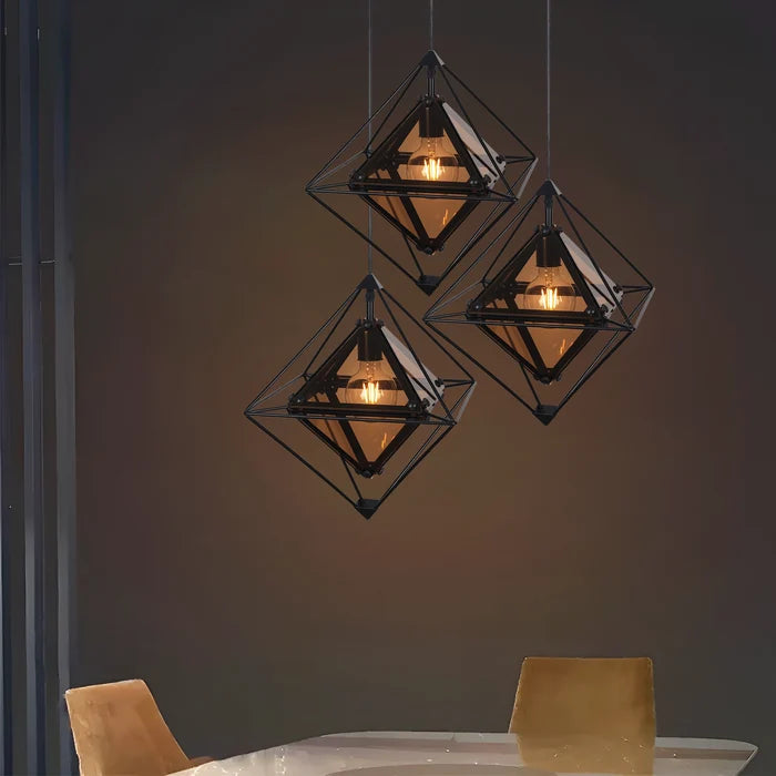 Nexus Cage - Contemporary Diamond Shaped Pendant Light