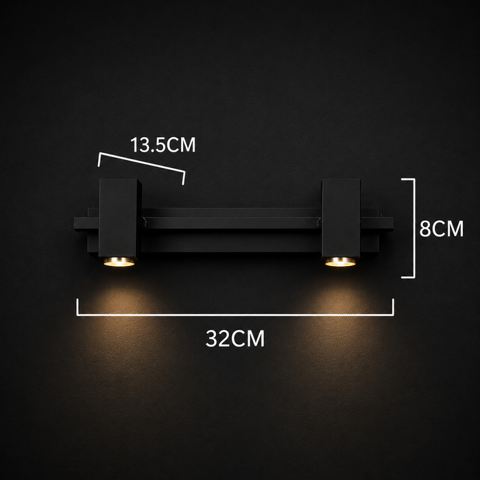 Noir Linear Duo Wall Spotlight