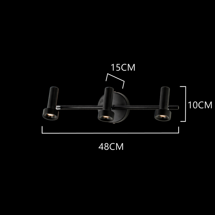 Noir Meridian Trio Wall Light