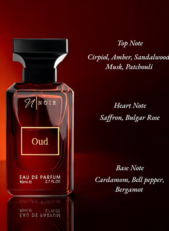 noir Oud EDP Perfume for Men, Deep Oud & Amber Blend with Spices and Rose, Long Lasting Men's Perfume 80ml