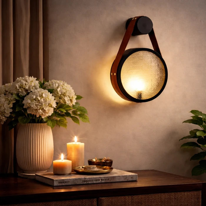Nomad's Lantern Leather Wall Sconce