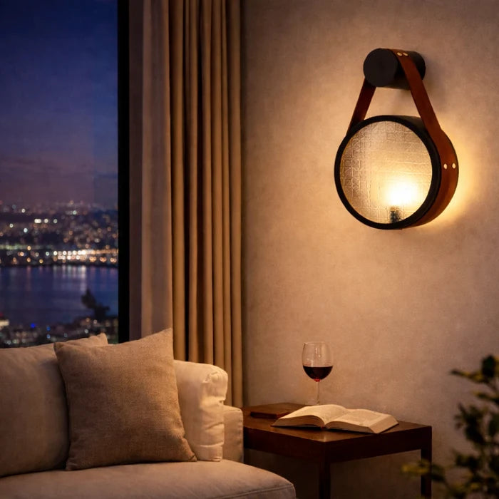 Nomad's Lantern Leather Wall Sconce