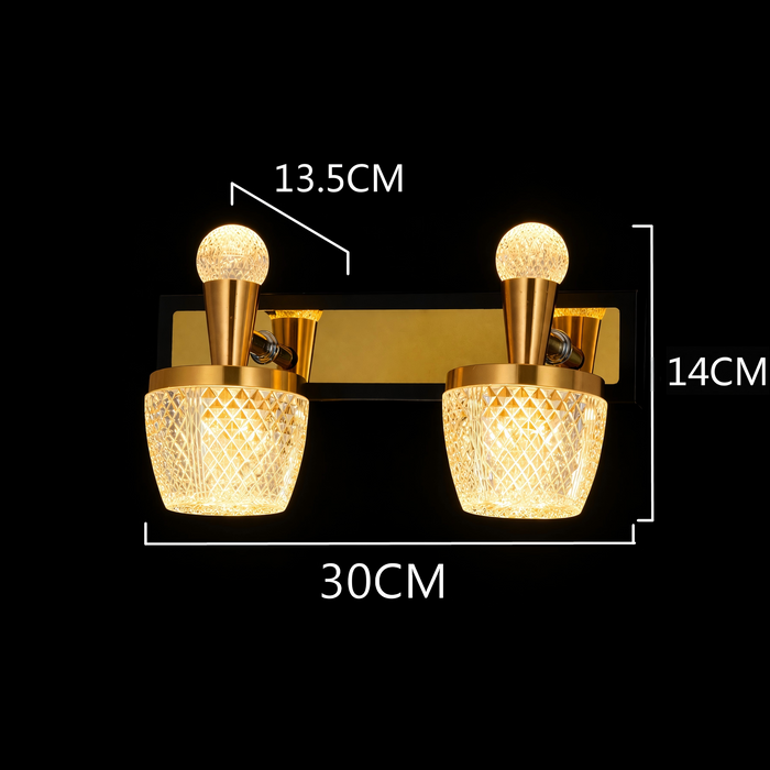 Noor Double Crystal Wall Light