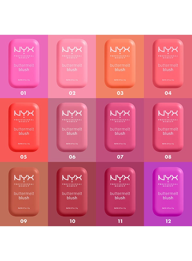 NYX PROFESSIONAL MAKEUP Buttermelt Blush, Powder Blush, Up To 12 H Wear, Fade & Transfer Resistant, For The Butta