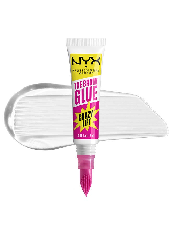 NYX PROFESSIONAL MAKEUP The Brow Glue Crazy Lift, Brow Lamination Gel, 24H Strong Hold, Built-In Styling Comb