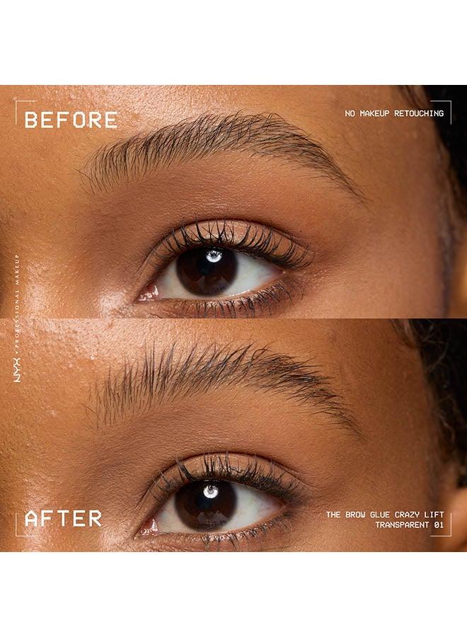 NYX PROFESSIONAL MAKEUP The Brow Glue Crazy Lift, Brow Lamination Gel, 24H Strong Hold, Built-In Styling Comb