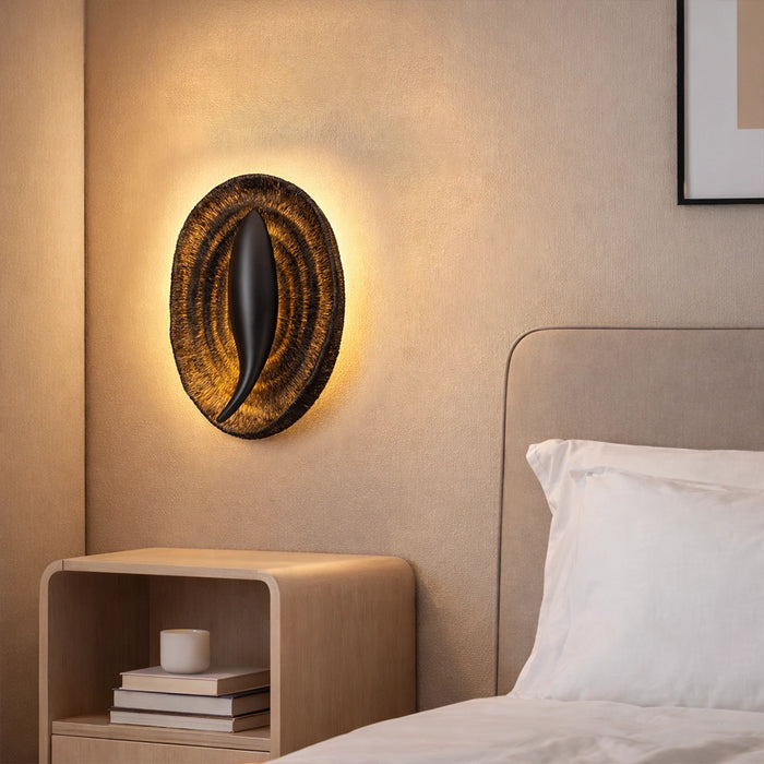 Obsidian Vortex Ember Disc Wall Light