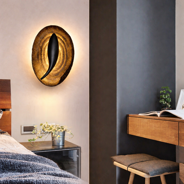 Obsidian Vortex Ember Disc Wall Light