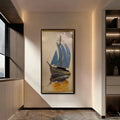 Ocean-Inspired Blue Sailboat Wall Art