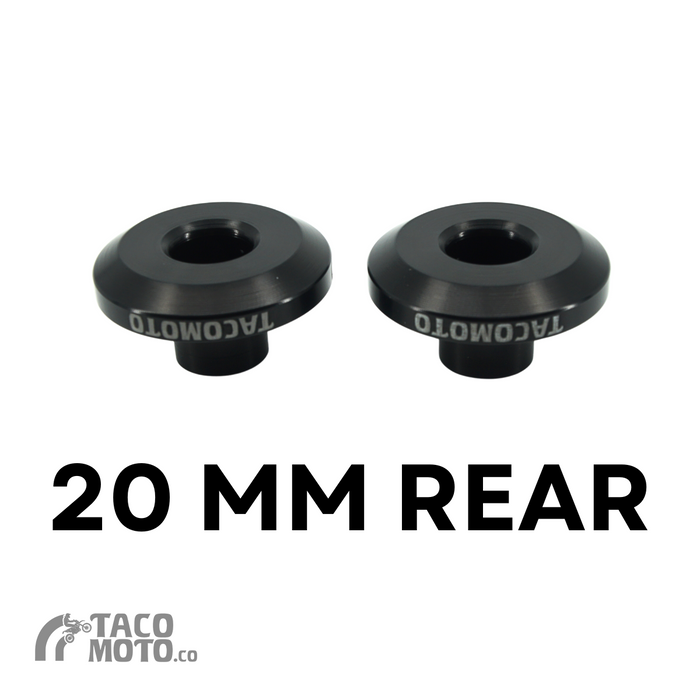 *OPEN BOX AS IS* BEARING CAP WHEEL SPACERS BY TACO MOTO 20MM REAR (SINGLE)
