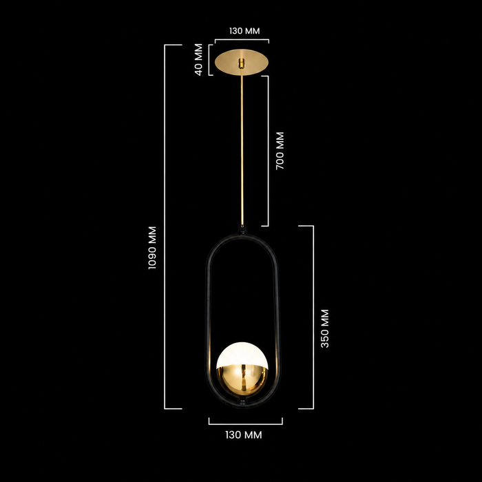 Orbit Halo Modern Oval Pendant Light