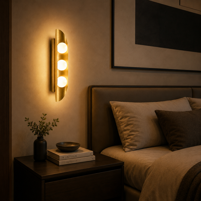 Orbita Brass Globe Wall Sconce