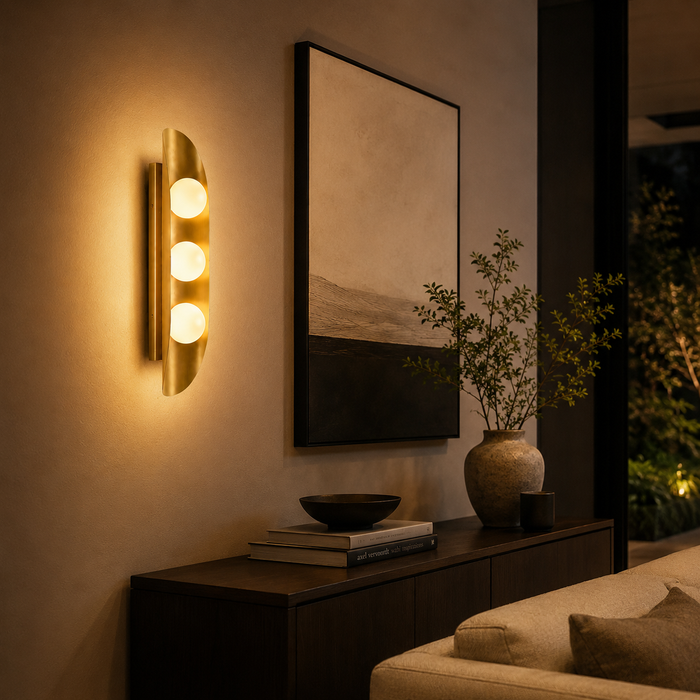 Orbita Brass Globe Wall Sconce