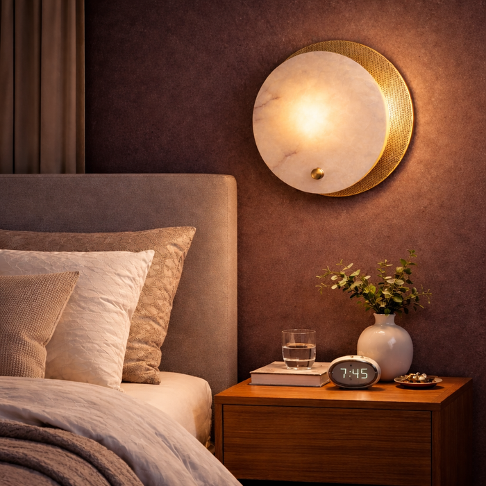 Orbital Marble Halo Wall Sconce
