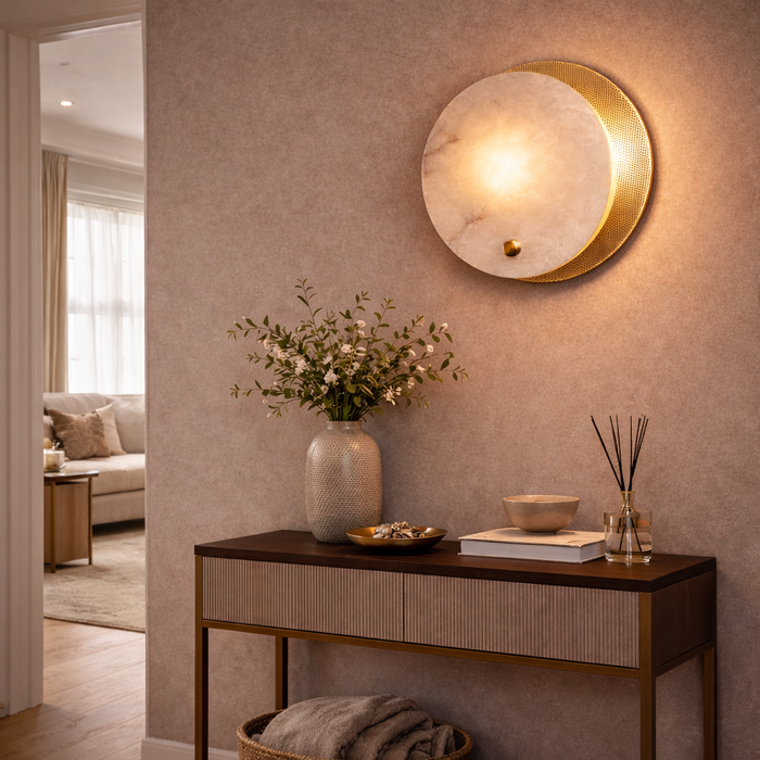 Orbital Marble Halo Wall Sconce