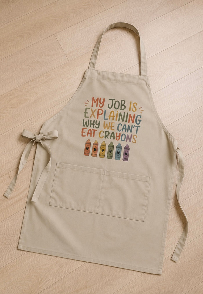 Organic cotton “crayons” apron