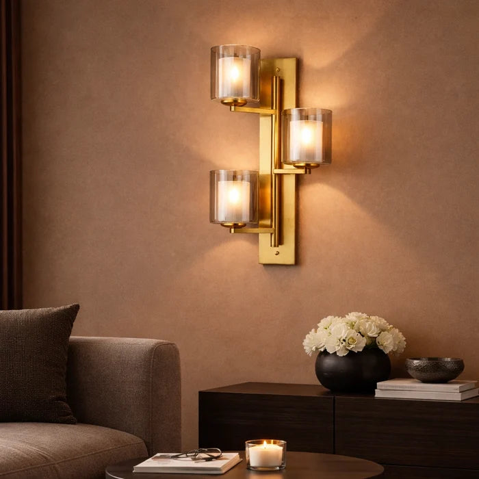 Orion Trio Brass Wall Light