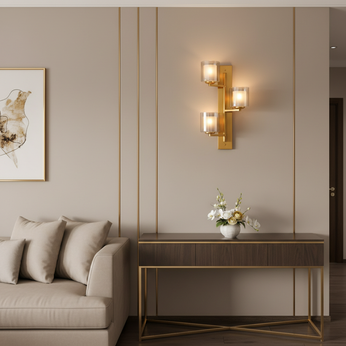 Orion Trio Brass Wall Light