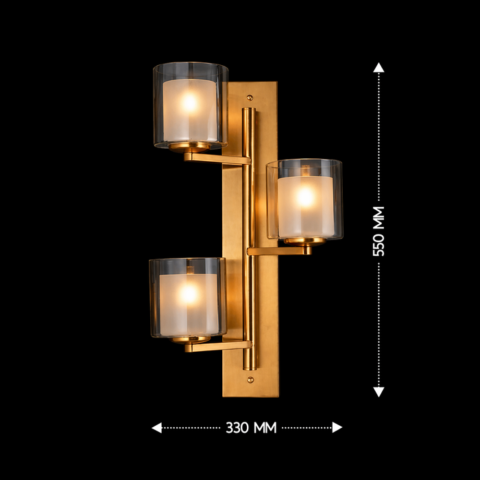 Orion Trio Brass Wall Light