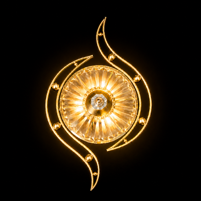 Ornate Spiral Crystal Wall Light