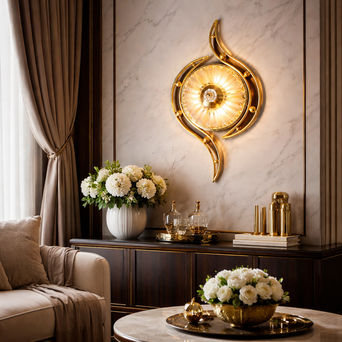 Ornate Spiral Crystal Wall Light