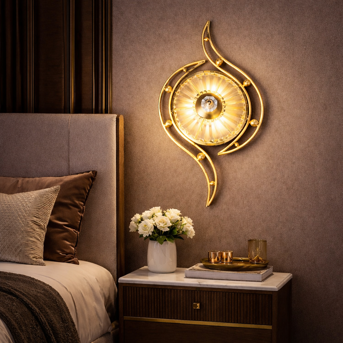 Ornate Spiral Crystal Wall Light