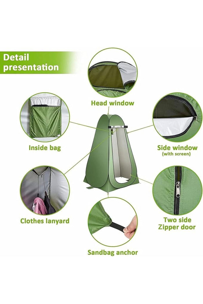Outdoor Changing Clothes Tent, Pop Up Shower, Portable Folding Toilet With Carry Bag, Beac