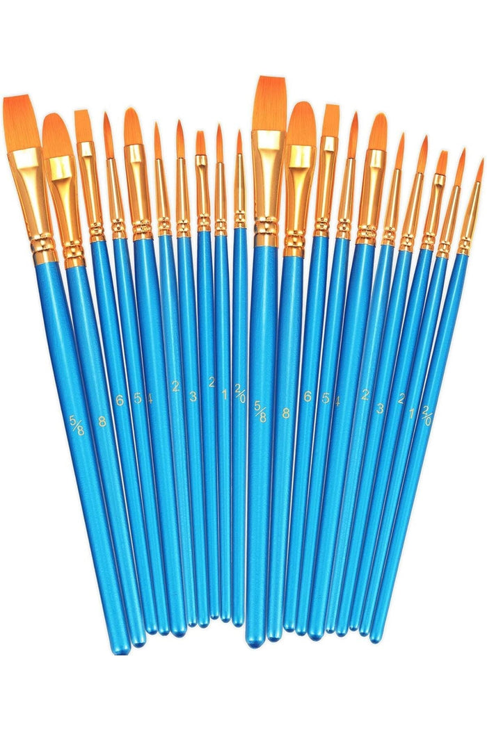 Paint Brushes Set, 2 Pack 20 Pcs Round-Pointed Tip Paintbrushes