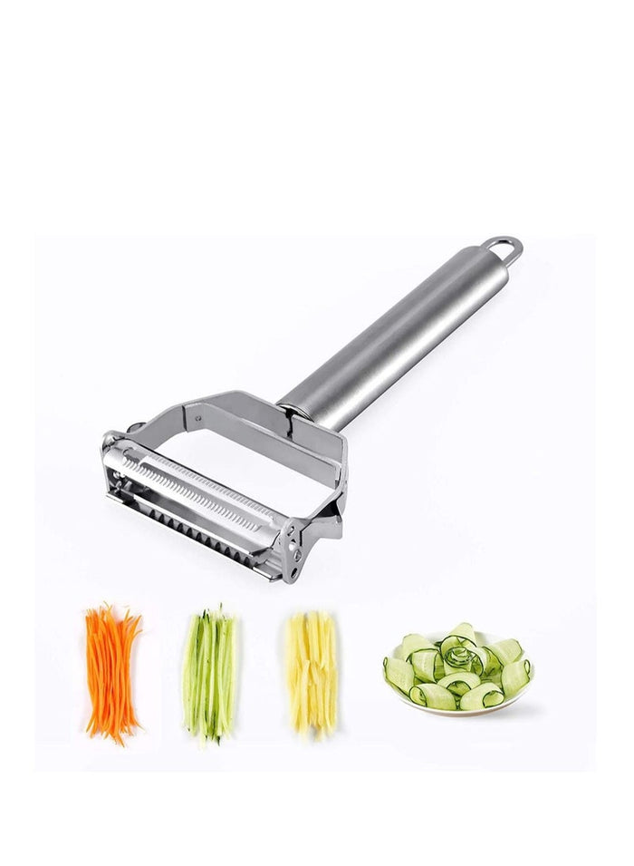 Peeler Stainless Steel Cutter Slicer for Carrot Potato Melon Gadget Vegetable Fruit Steel Peeler Double Sided Blade Multi-functional Vegetable Cutter and Fruit Slicer Dual Blade for Kitchen