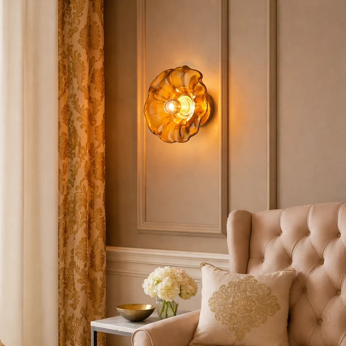 Petalia Amber Glass Wall Light