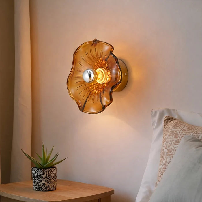 Petalia Amber Glass Wall Light