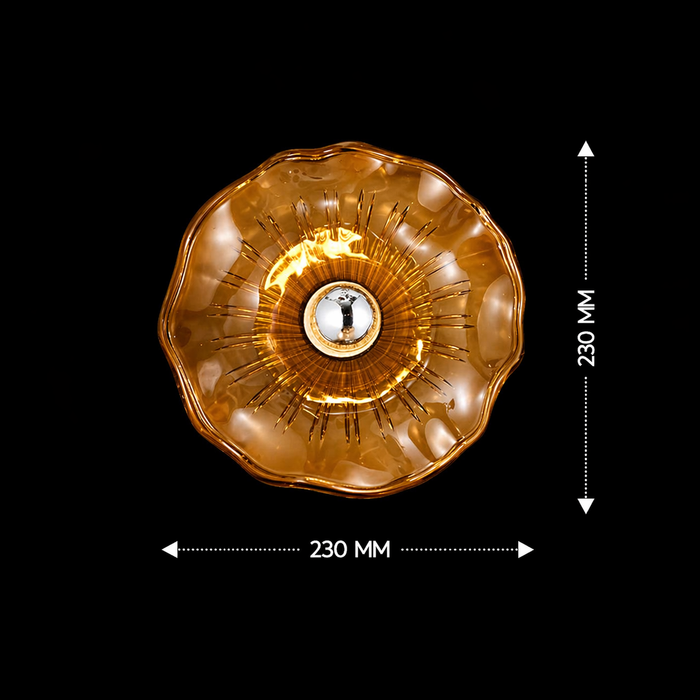 Petalia Amber Glass Wall Light