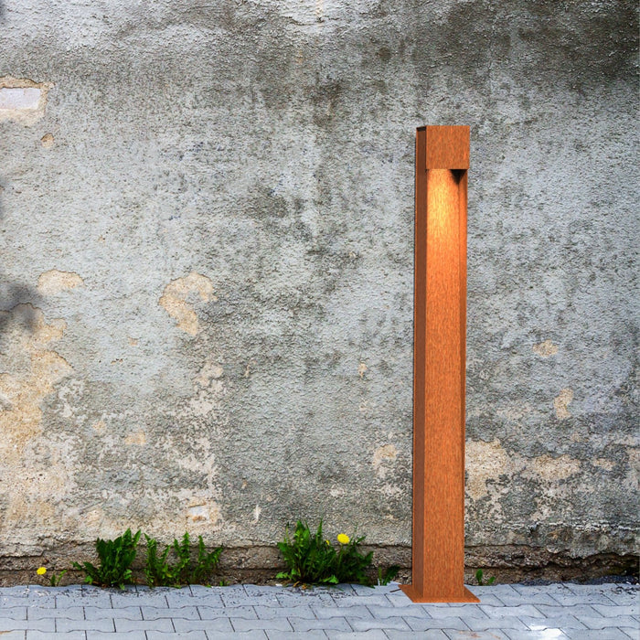 GARDD Pillar lamp cortenstaal 10x10x110cm (DxBxH) - Doika BV - Buitenverlichting - Gardd - GARDD-C1S-1100