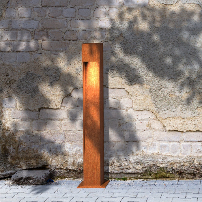 GARDD Pillar lamp cortenstaal 10x10x80cm (DxBxH) - Doika BV - Buitenverlichting - Gardd - GARDD-C1S-800