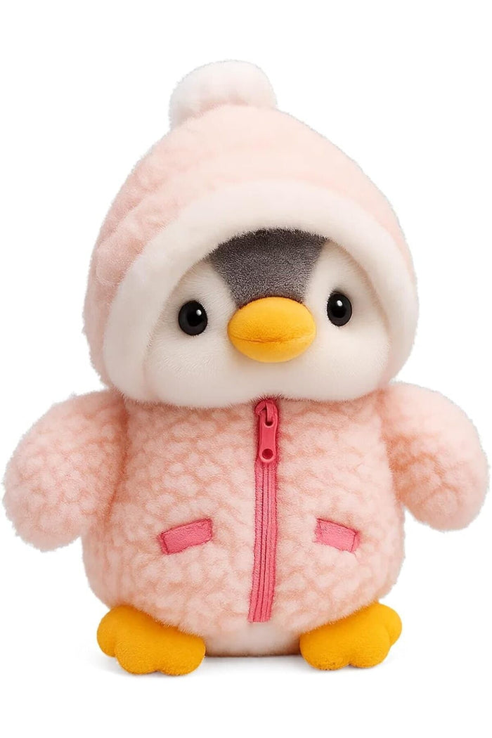Pink Penguin Plush Plaything - Soft Cuddly Stuffed Animal for Kids & Adults, Adorable Compa