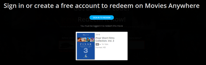 Pixar Short Films Collection Volume 3 HD Digital Code (2018) (Redeems in Movies Anywhere; HDX Vudu Fandango at Home & HD iTunes Apple TV Transfer From Movies Anywhere)