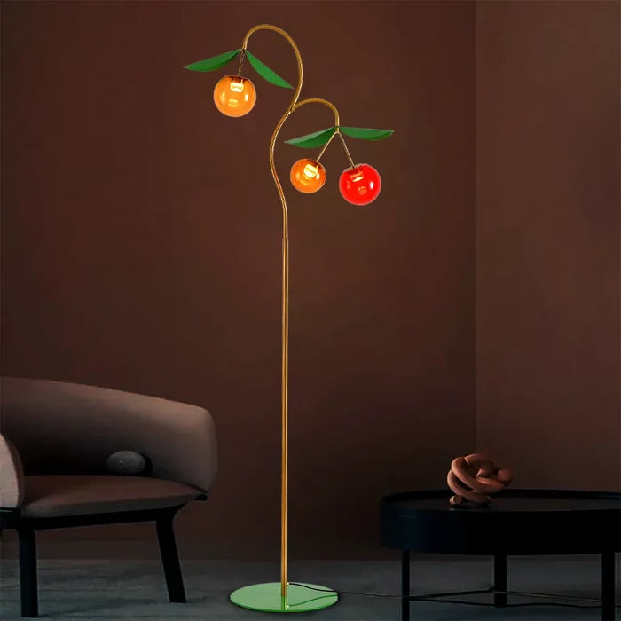 Playful Fruit Bloom Artistic Glass Floor Lamp